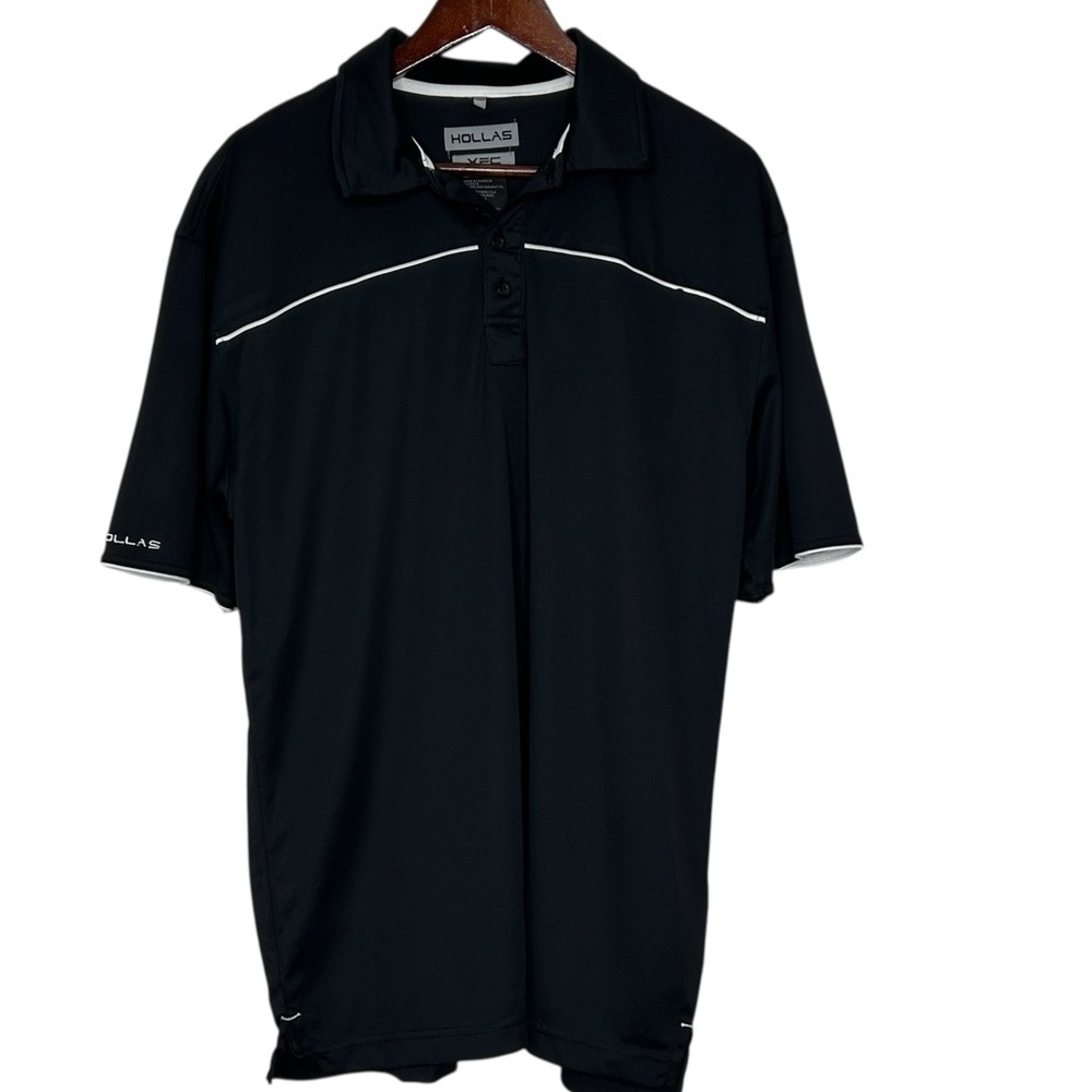 Hollas XFC Men’s Black Polo Shirt Size Large Short Sleeve